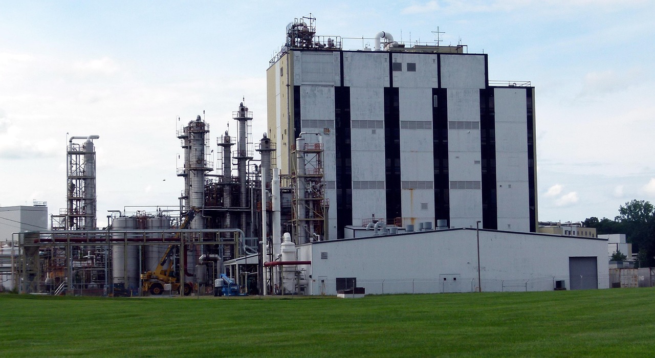 Paper mill factory showing production lines and machinery